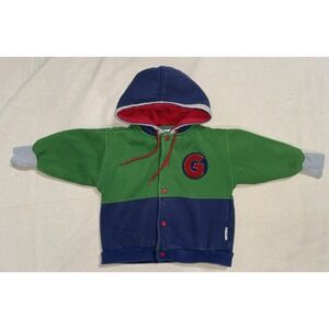 Gymboree Vintage Rainbow Small Colorblock Hoodie‎ Jacket Kids Green Blue Red